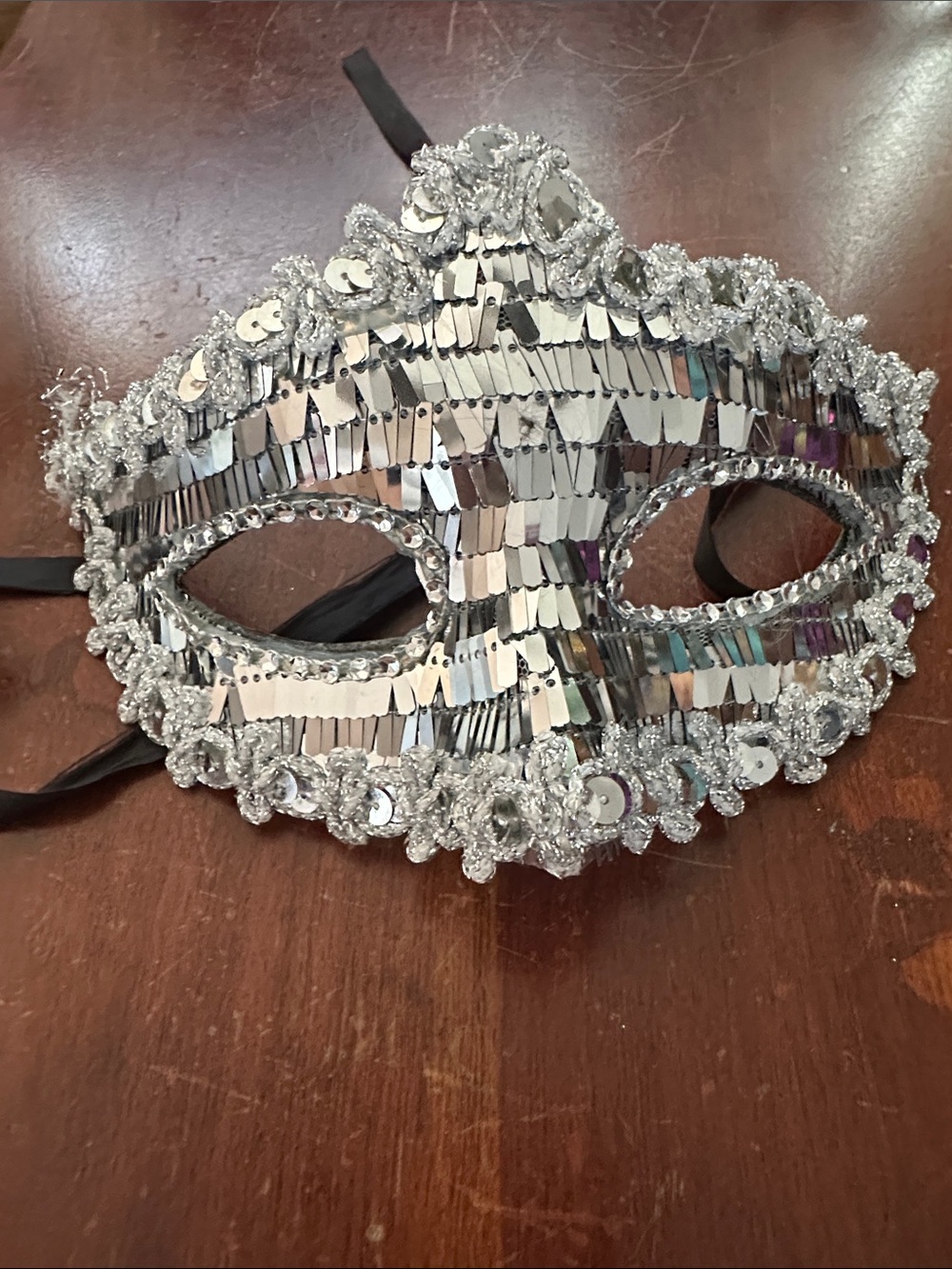 Silver Sequin Masquerade Eye Mask - Women Accessories
